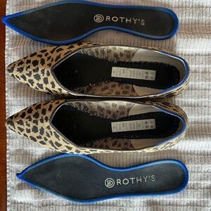Rothy's Black and Tan Leopard Flats